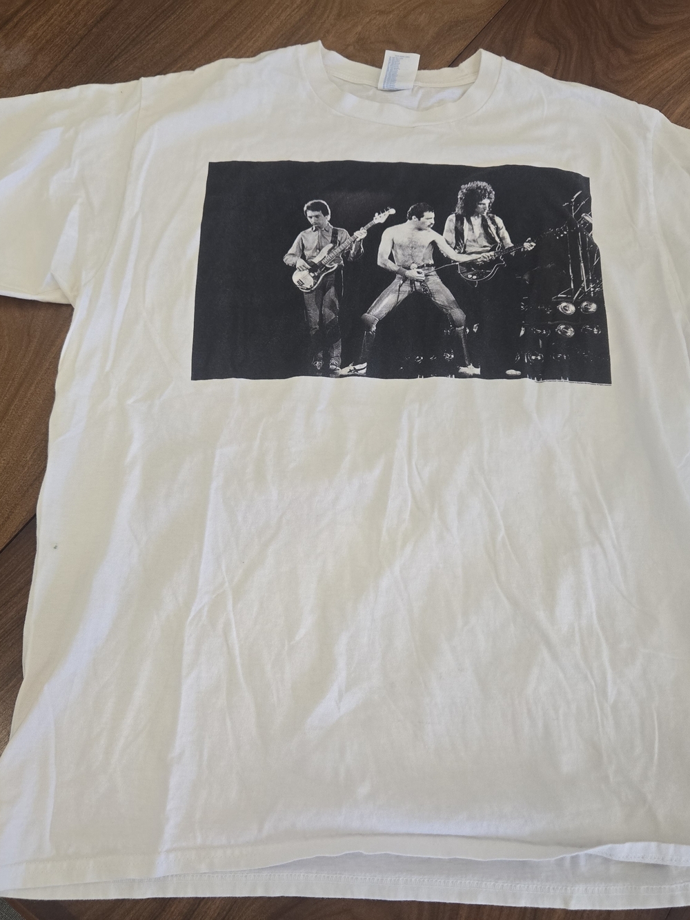 White Graphic Band T‑Shirt - Classic Rock Print